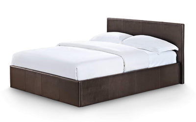 Julian Bowen Leather Bed Cosmo Lift-Up Storage Bed - Faux Leather - Brown Faux Leather