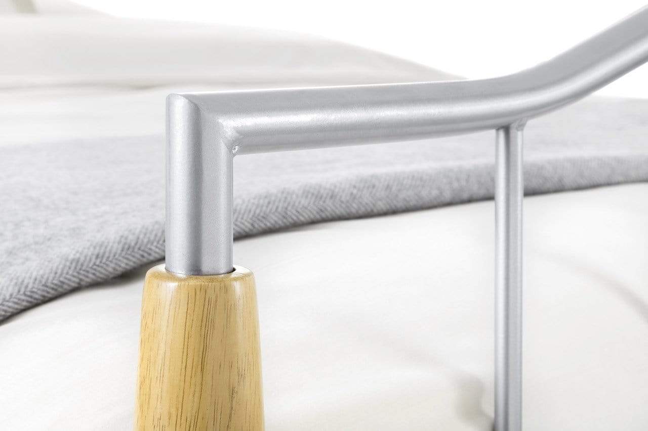 Julian Bowen Metal Bed Carmel Bed - Metal Beds - Bright Aluminium / Light Oak