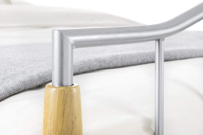 Julian Bowen Metal Bed Carmel Bed - Metal Beds - Bright Aluminium / Light Oak