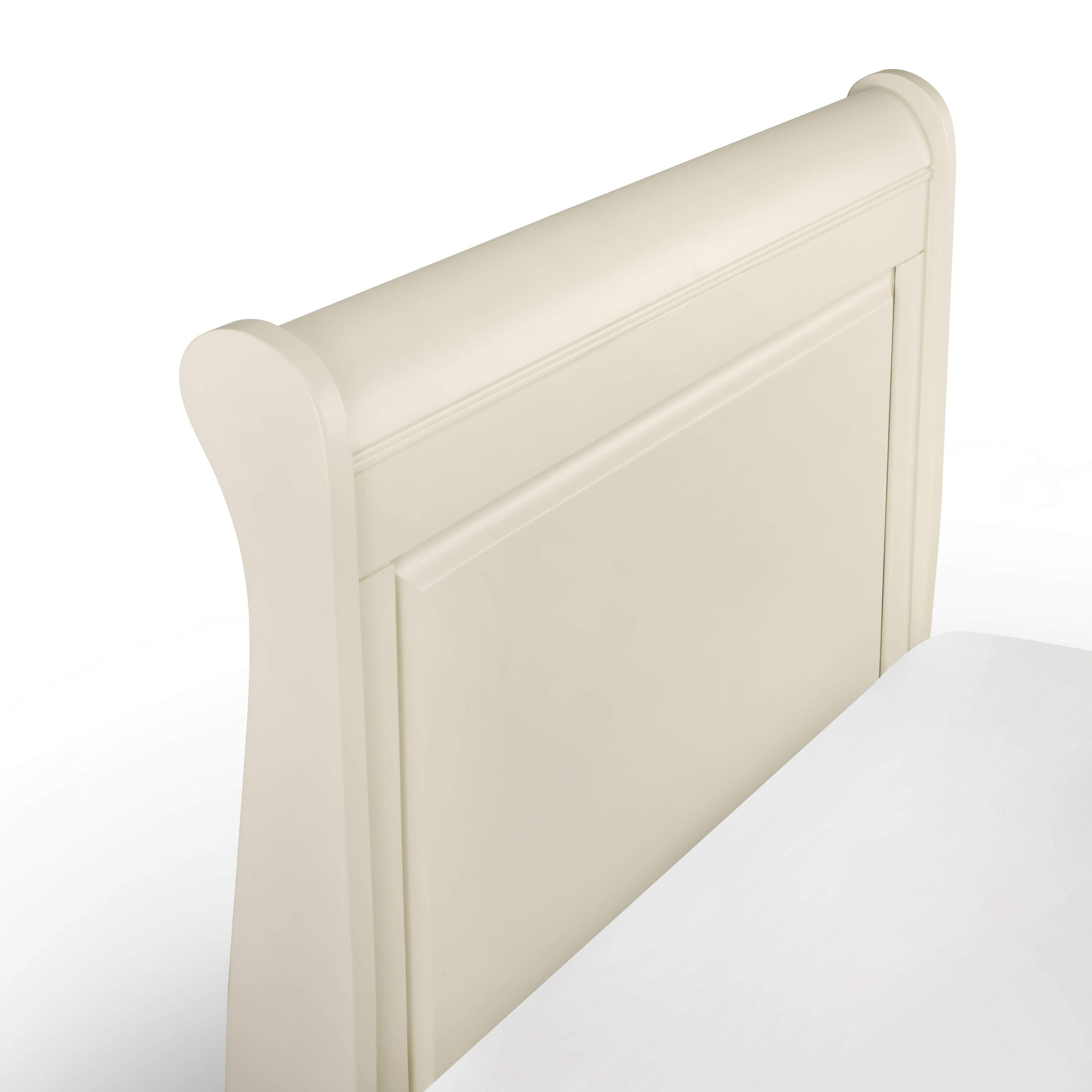 Julian Bowen Wood Bed Amelia Sleigh Bed - Wood - Stone White