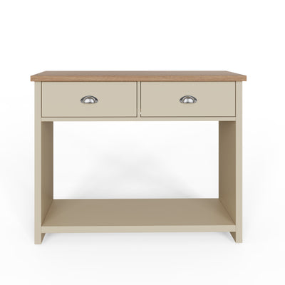 Lancaster Console Hall Table – Cream & Oak