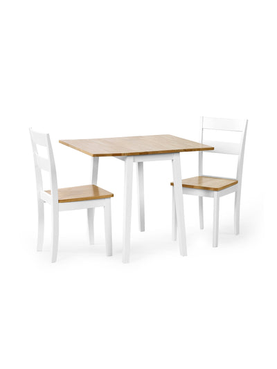 Linwood White and Oak 75cm Drop Leaf Square Extending Dining Table – Julian Bowen, view 8