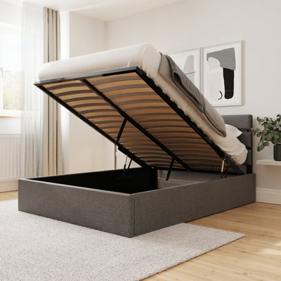 Hudson 135cm End Lift Ottoman Bed – Grey
