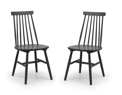 Alassio Spindle Back Dining Chairs - Black (Set of 2) – Julian Bowen