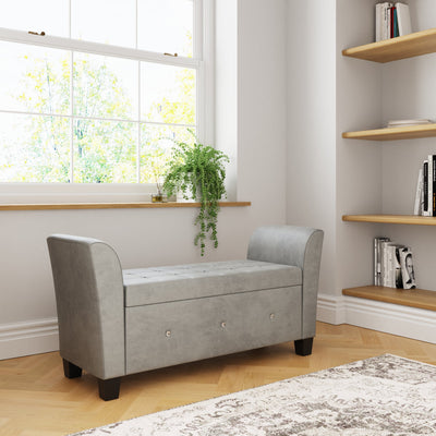 Verona Diamante Window Seat Grey Chenille – GFW, view 3