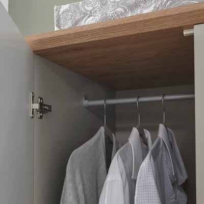 Kendal 2 Door 1 Drawer Wardrobe Grey – GFW, view 7