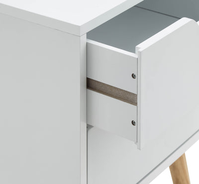 Nyborg Single 2 Drawer Bedside – White