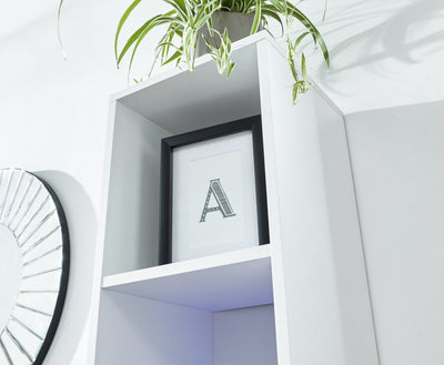 Galicia Tall Shelf Unit With Led White – GFW, view 7