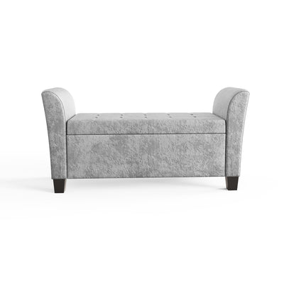 Verona Window Seat Grey Crushed Velvet – GFW, view 7