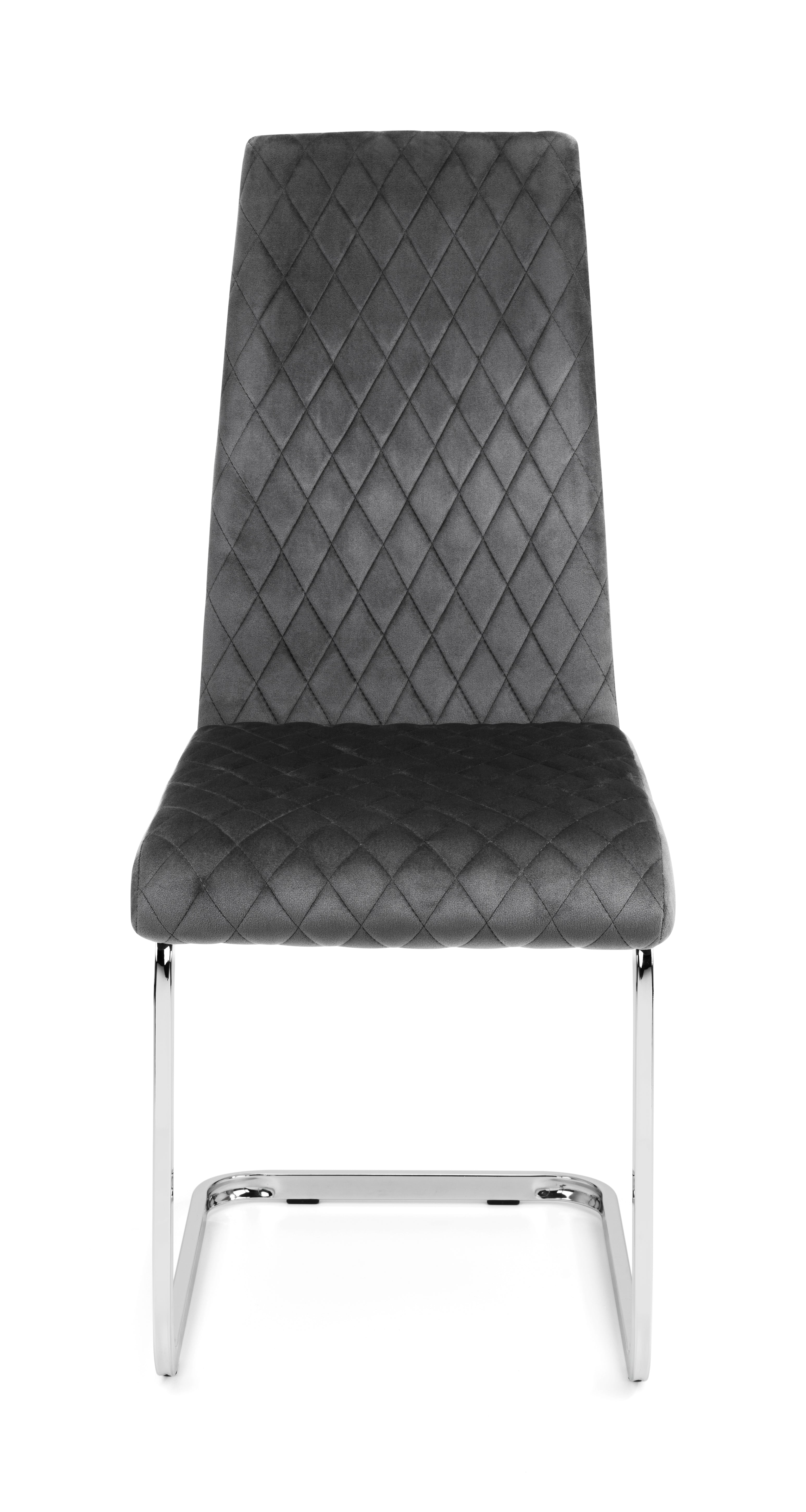 Calabria Velvet Cantilever Chairs - Grey (Set Of 4) – Julian Bowen, view 4