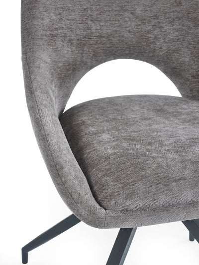 Jonah Grey Chenille Upholstered Dining Chairs (Set of 2) – Julian Bowen, view 6