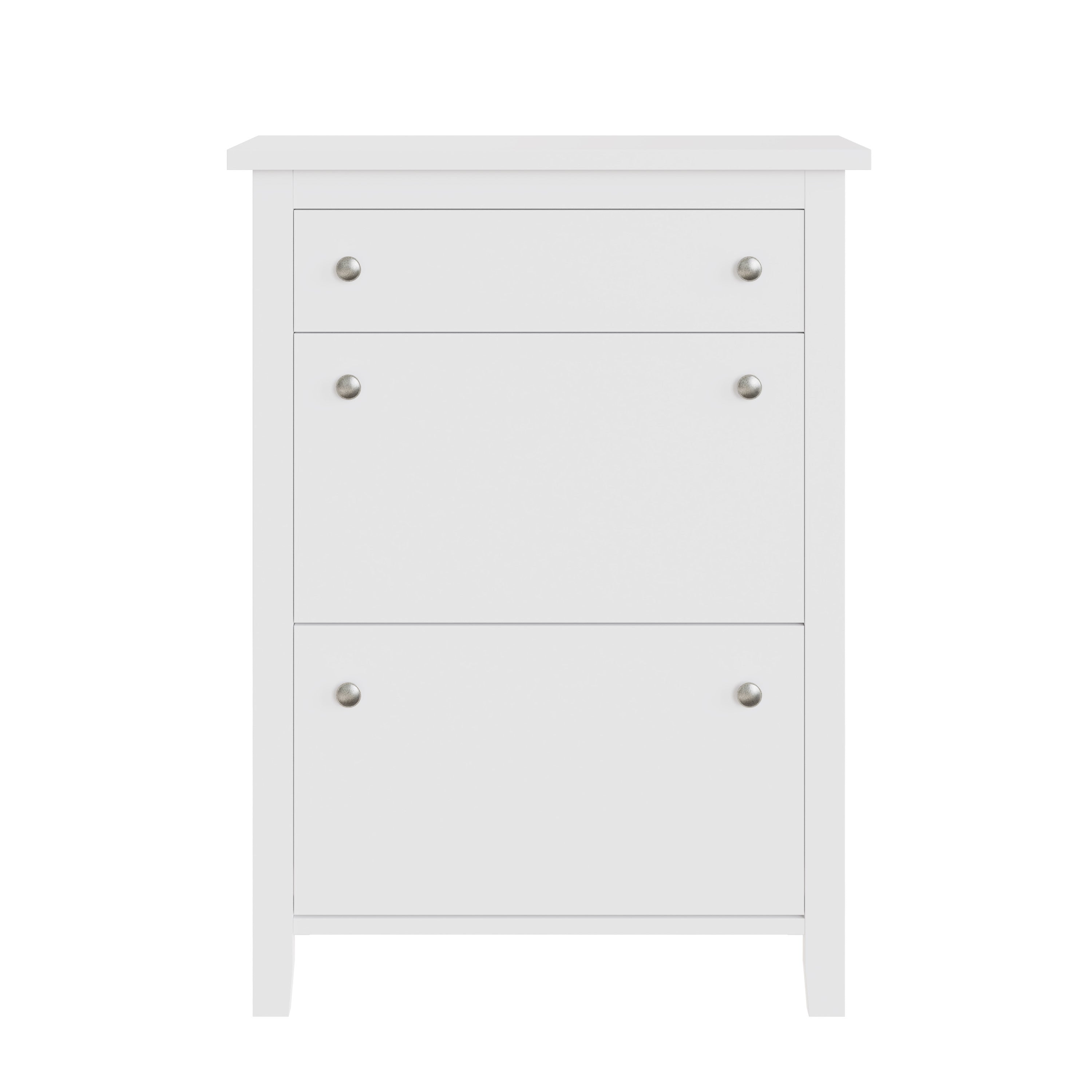 Deluxe Two Tier Shoe Cabinet – White