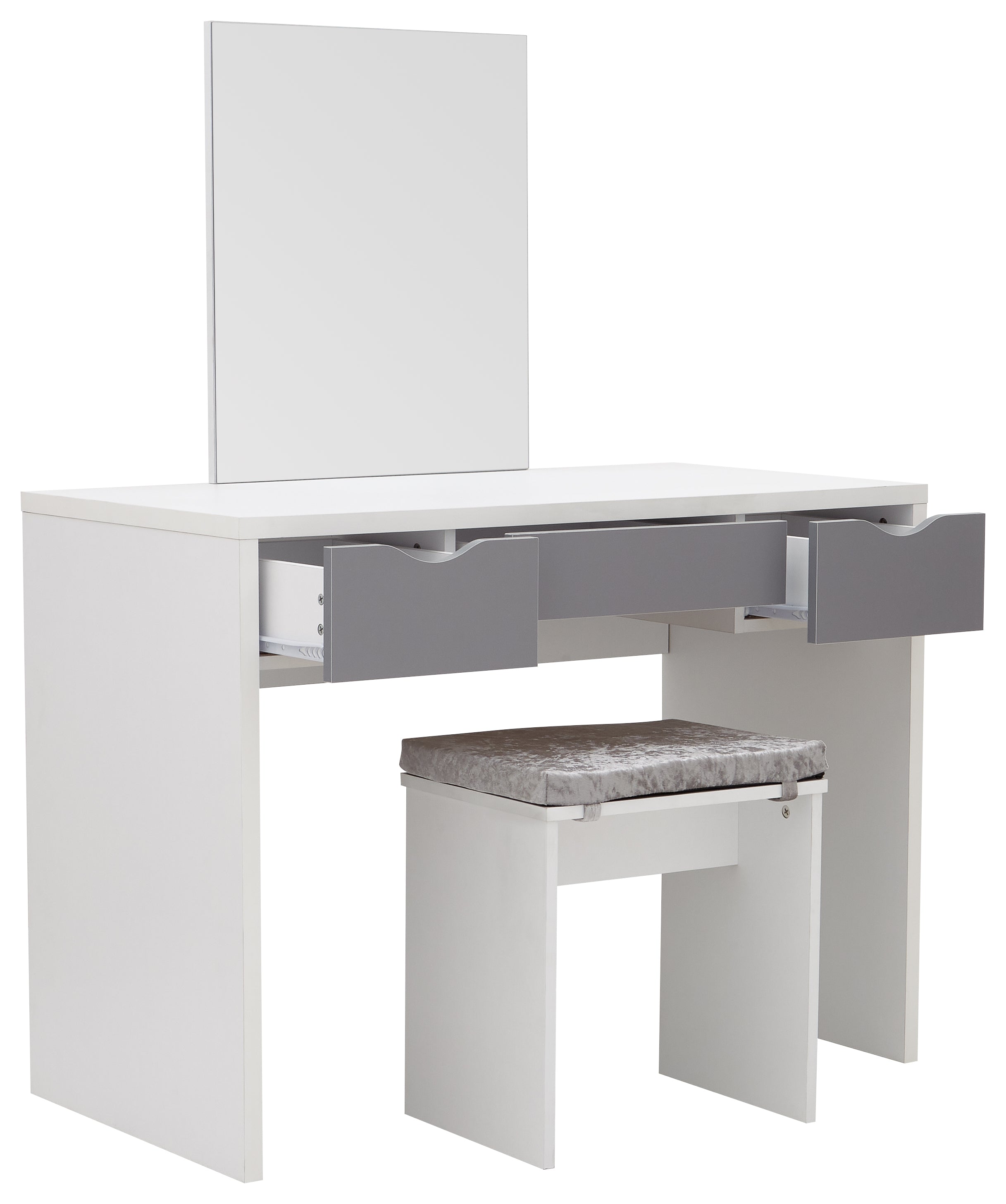 Elizabeth Dressing Table Set – White & Grey