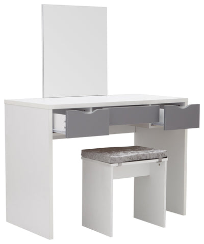 Elizabeth Dressing Table Set – White & Grey