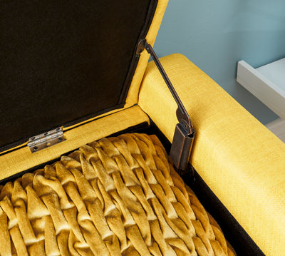 Verona Ottoman Bench Mustard Fabric – GFW, view 8