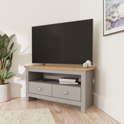 Lancaster Corner TV Unit Grey – GFW, view 2