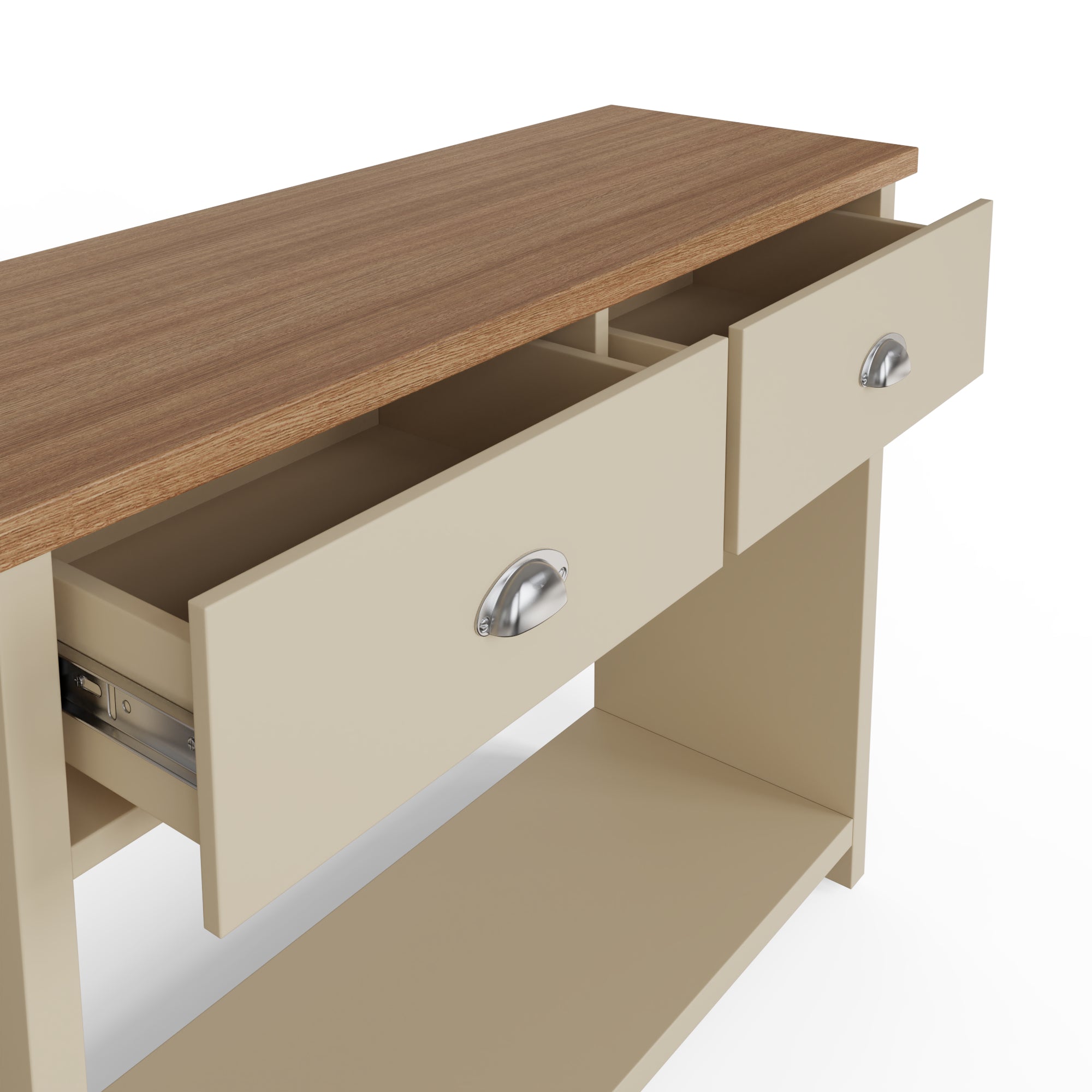 Lancaster Console Hall Table – Cream & Oak
