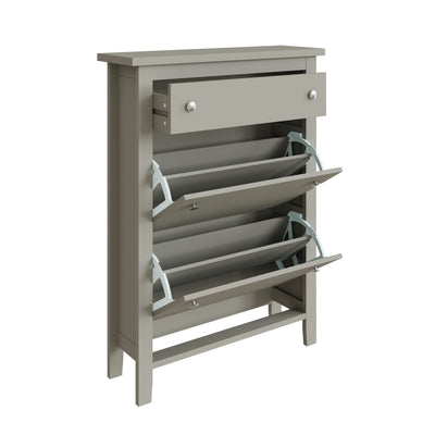Deluxe Two Tier Shoe Cabinet – Grey