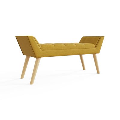 Milan Upholstered Bench Mustard – GFW