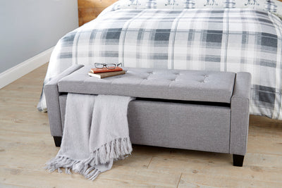 Verona Ottoman Bench Grey Fabric – GFW, view 7
