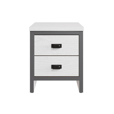 Boston 2 Drawer Bedside Table White – GFW, view 4