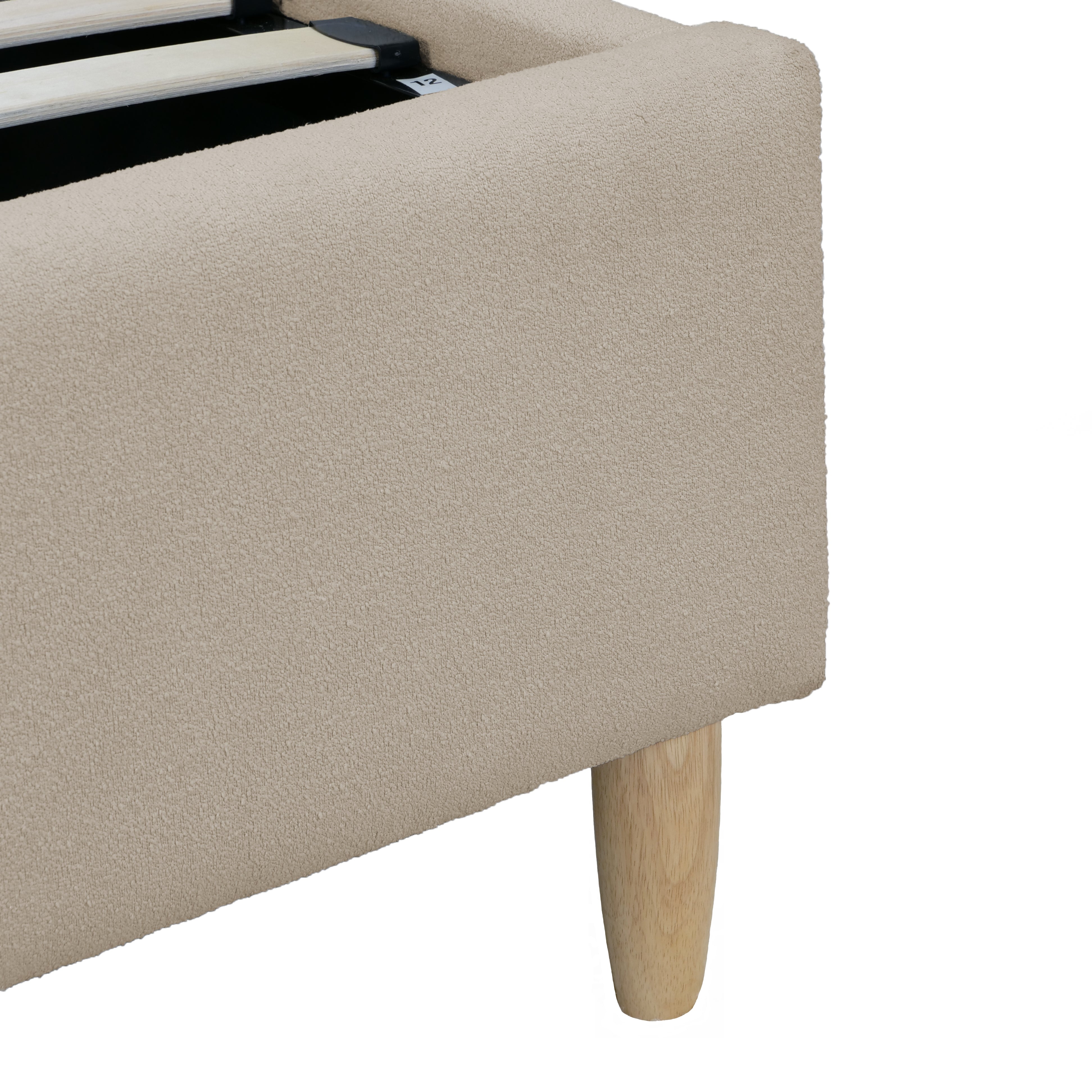 Florence Boucle Ottoman Bed Natural Stone – GFW, view 21