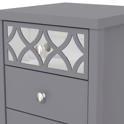 Arianna 3 Drawer Bedside Table – Cool Grey