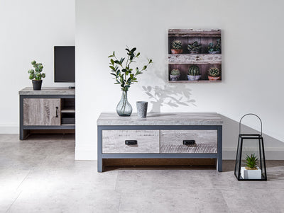 Boston 2 Drawer Coffee Table Grey – GFW, view 2