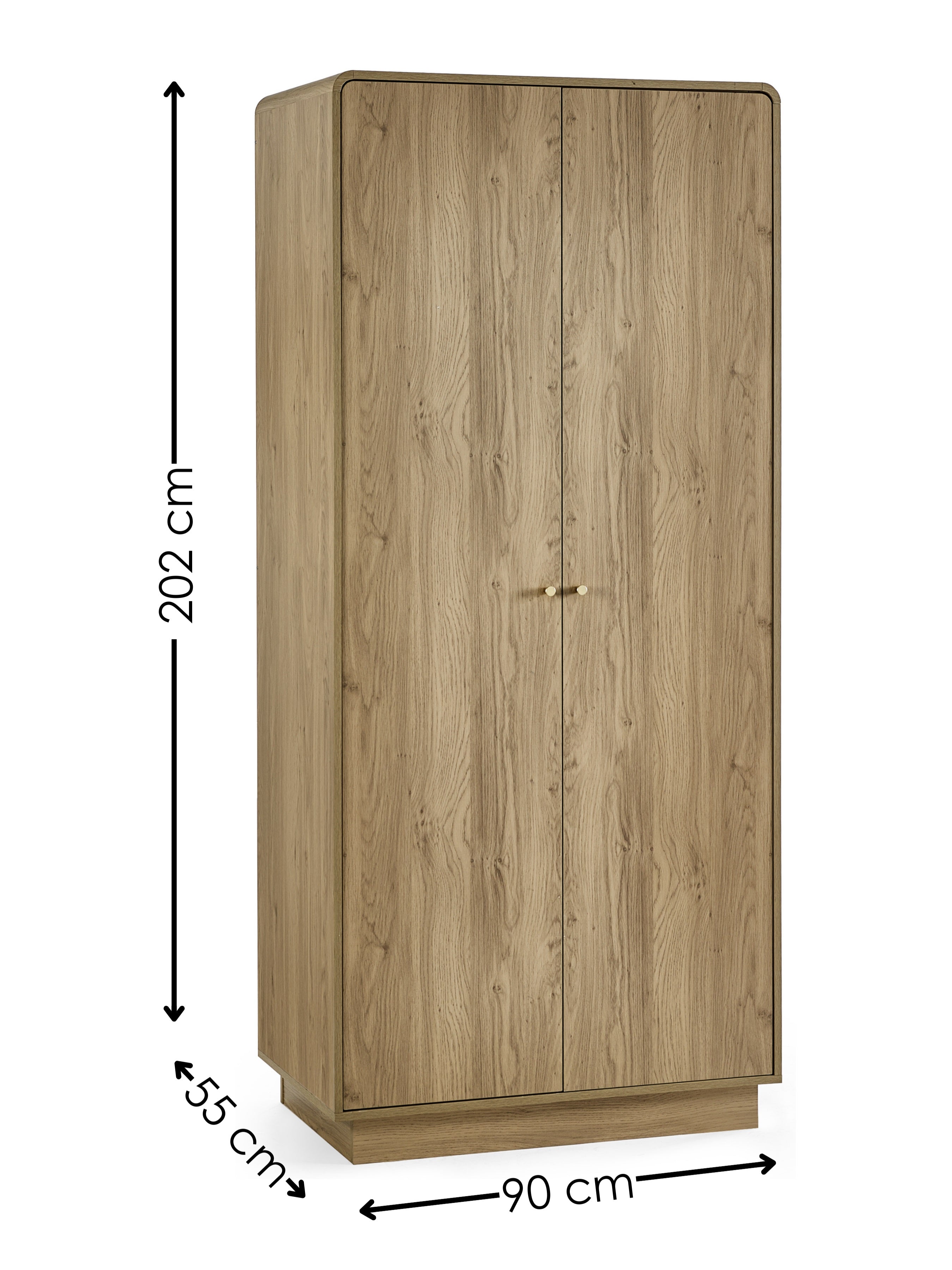 Ingrid 2 Door Wardrobe Oak – Julian Bowen, view 13