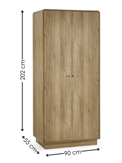 Ingrid 2 Door Wardrobe Oak – Julian Bowen, view 13