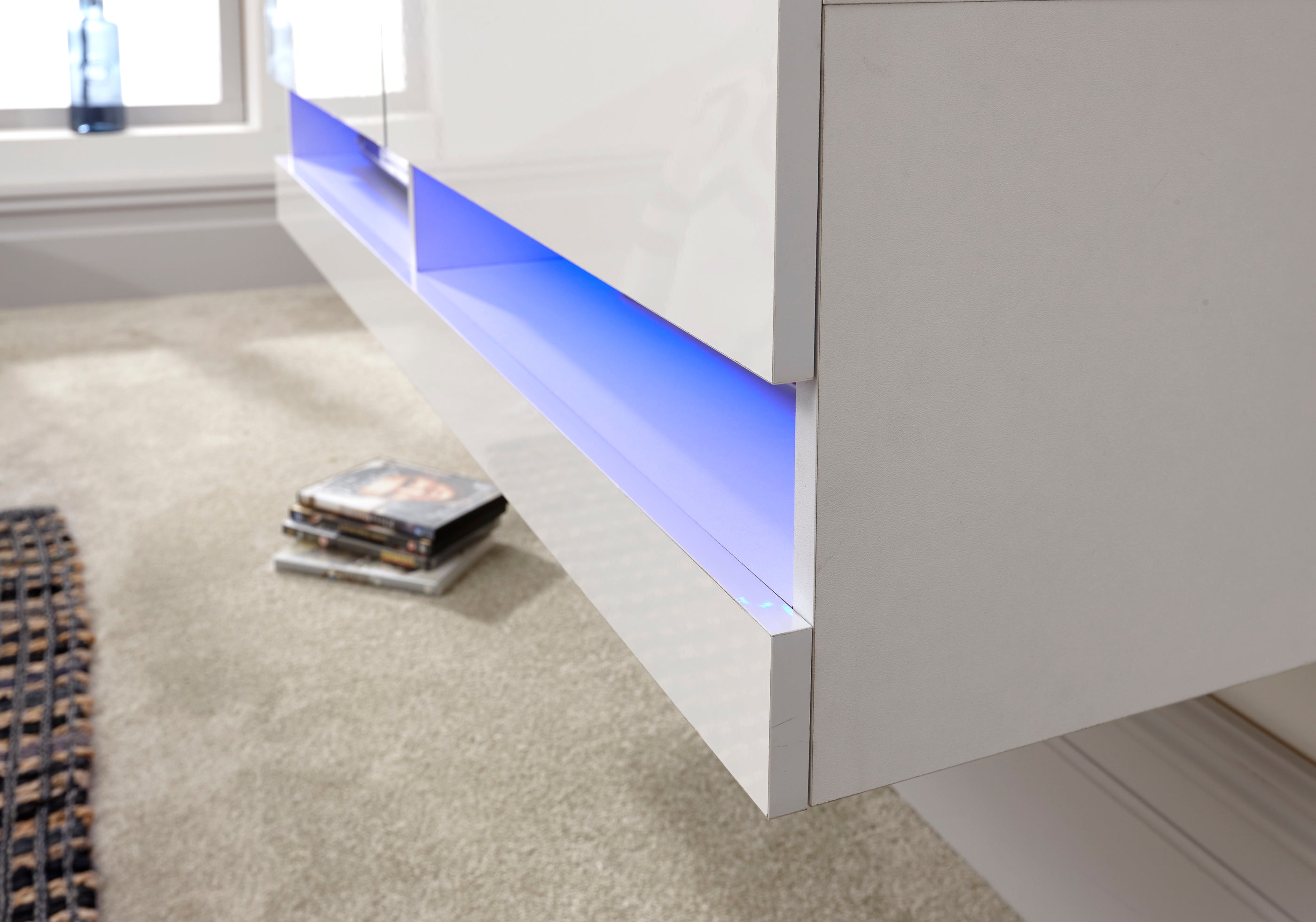 Galicia 120Cm Wall TV Unit With Led White – GFW, view 4