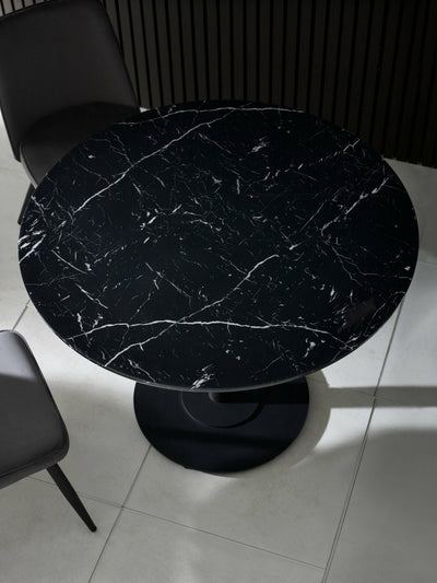 Luca 80cm Round Dining Table Black – Julian Bowen, view 7