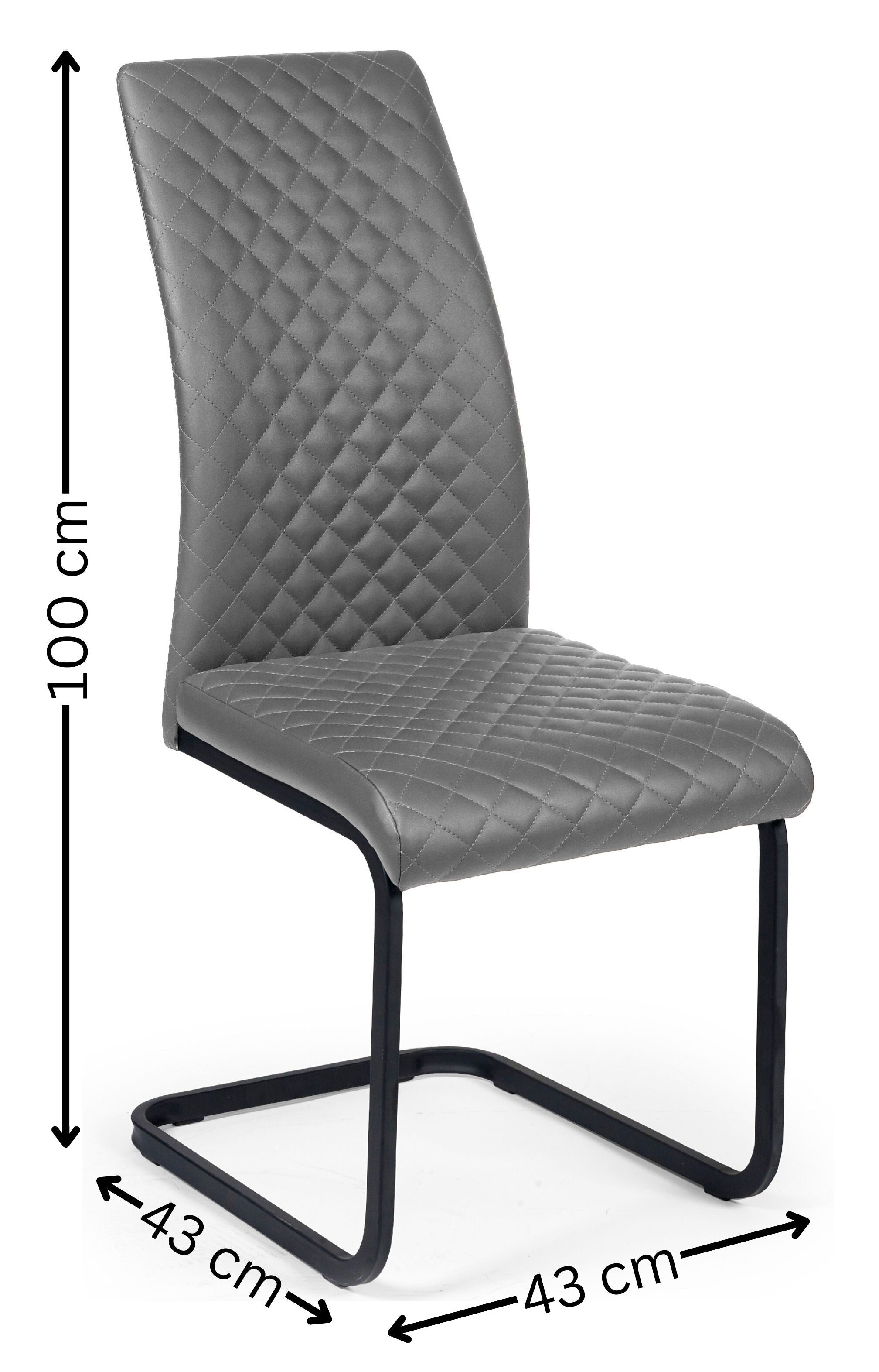 Xavier Grey Upholstered Cantilever Dining Chairs (Set of 4) – Julian Bowen, view 8