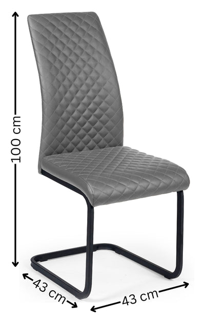 Xavier Grey Upholstered Cantilever Dining Chairs (Set of 4) – Julian Bowen, view 8