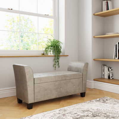 Verona Diamante Window Seat Silver Chenille – GFW, view 3