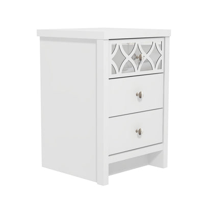 Arianna 3 Drawer Bedside Table – White