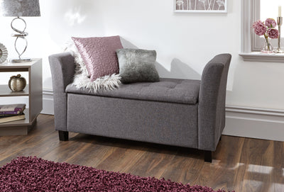 Verona Window Seat Charcoal Fabric – GFW, view 2