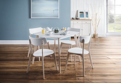 Casa White Square Table and 4 White Casa Chairs