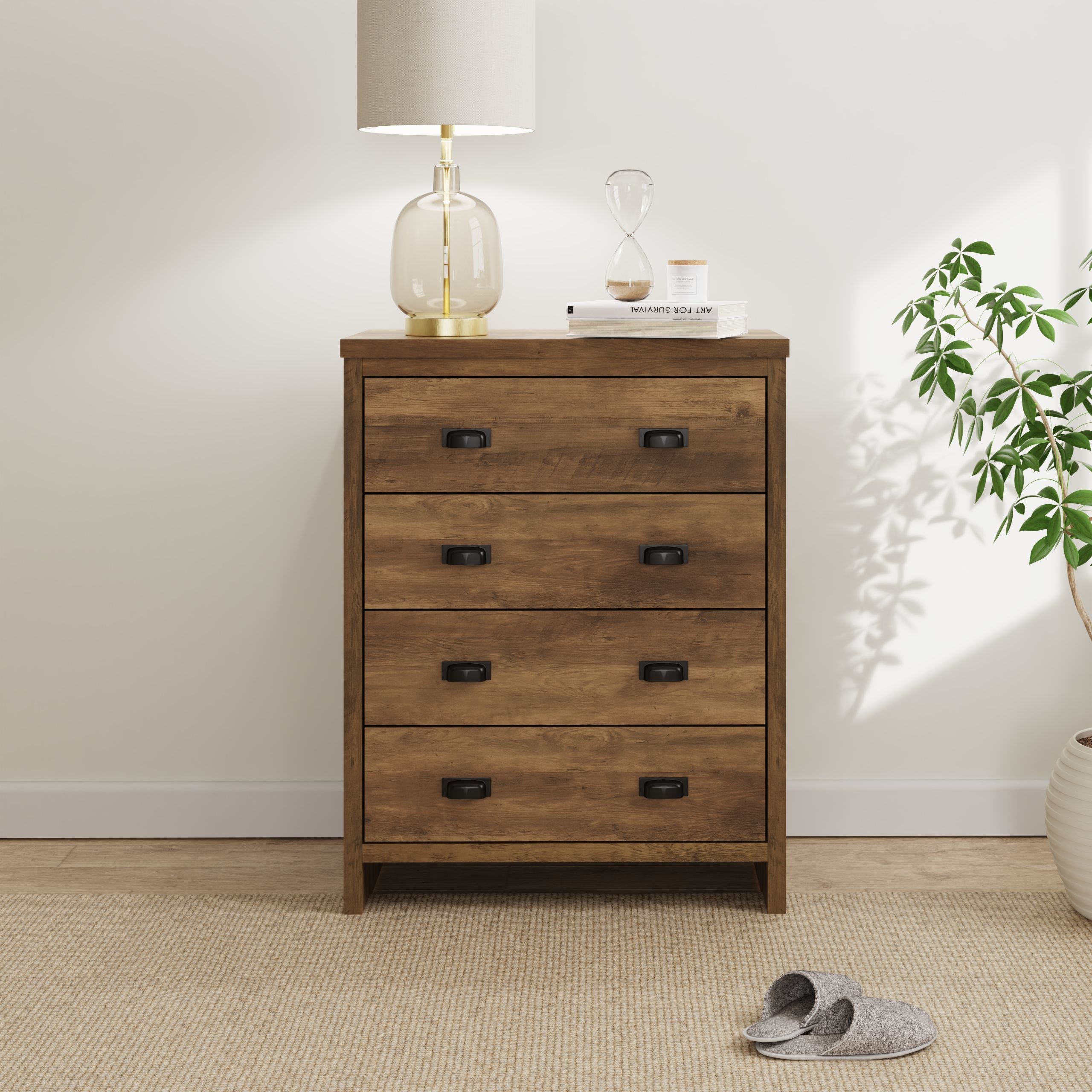 Boston 4 Drawer Chest Knotty Oak – GFW, view 2