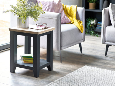 Bordeaux Lamp Table Dark Grey – Julian Bowen, view 2