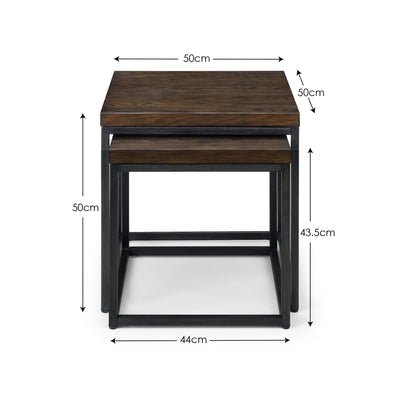 Brooklyn Nesting Lamp Tables - Dark Oak – Julian Bowen, view 3