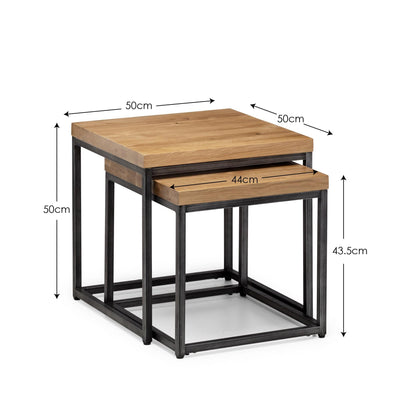 Brooklyn Oak Nesting Lamp Tables – Julian Bowen, view 4
