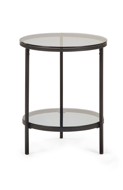 Chicago Circular Lamp Table With Shelf - Smoked Glass – Julian Bowen