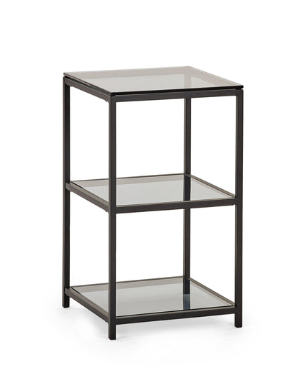 Chicago Tall Narrow Side Table Smoked Glass – Julian Bowen