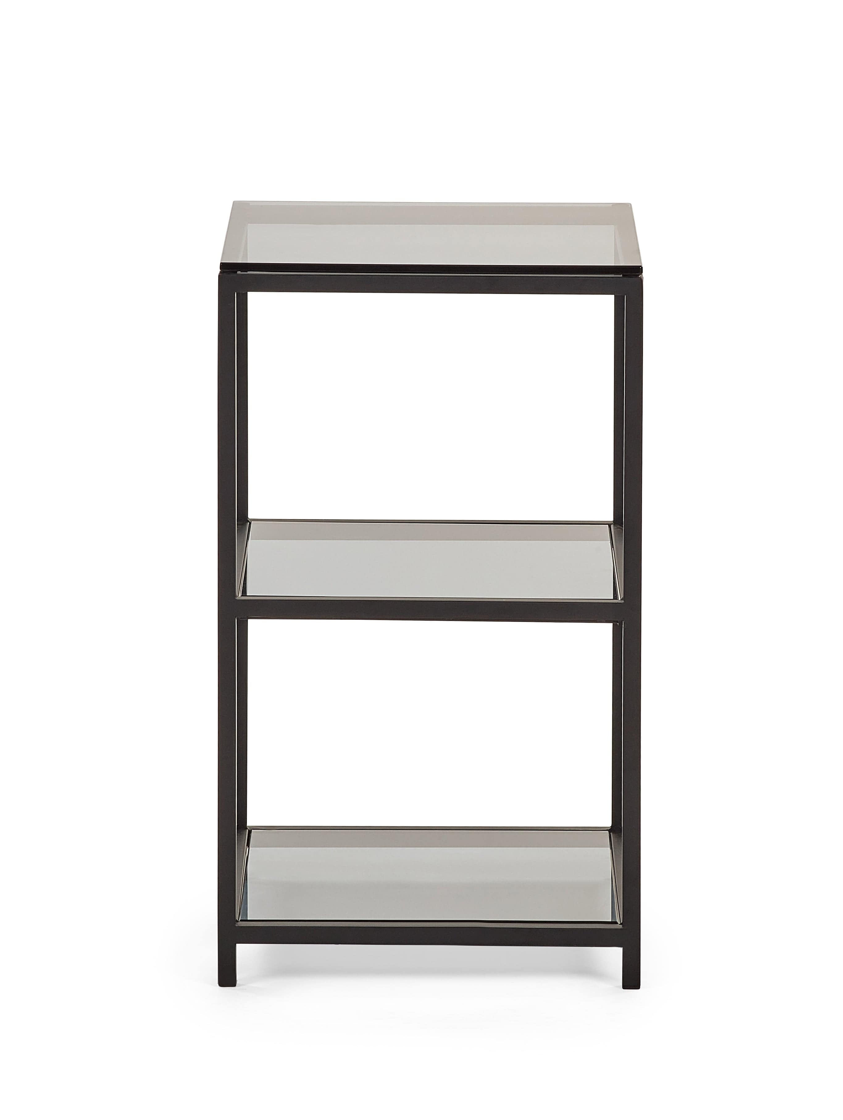 Chicago Tall Narrow Side Table Smoked Glass – Julian Bowen, view 2