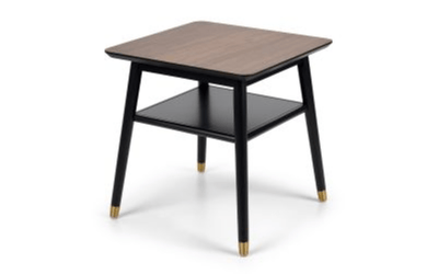 Julian Bowen Lamp Table Findlay Lamp Table With Shelf - Walnut & Black Bed Kings