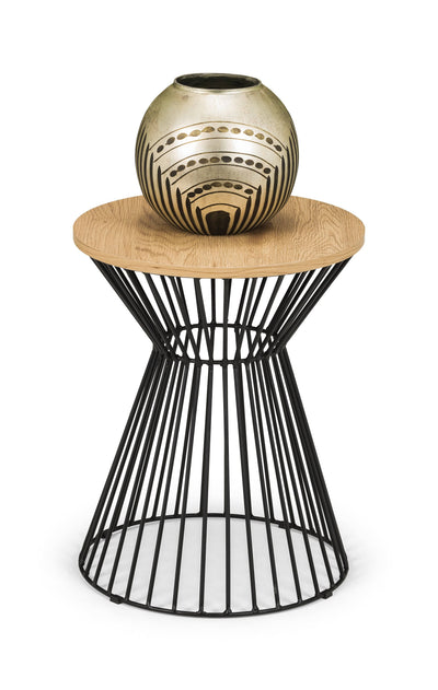 Jersey Round Wire Lamp Table - Euro Oak – Julian Bowen, view 2