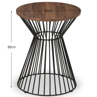 Jersey Round Wire Lamp Table - Walnut – Julian Bowen, view 3