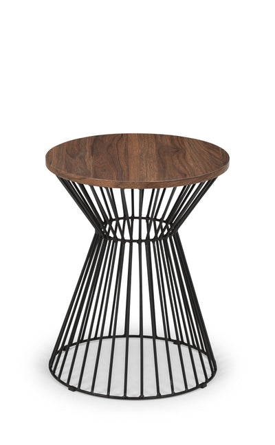 Jersey Round Wire Lamp Table - Walnut – Julian Bowen