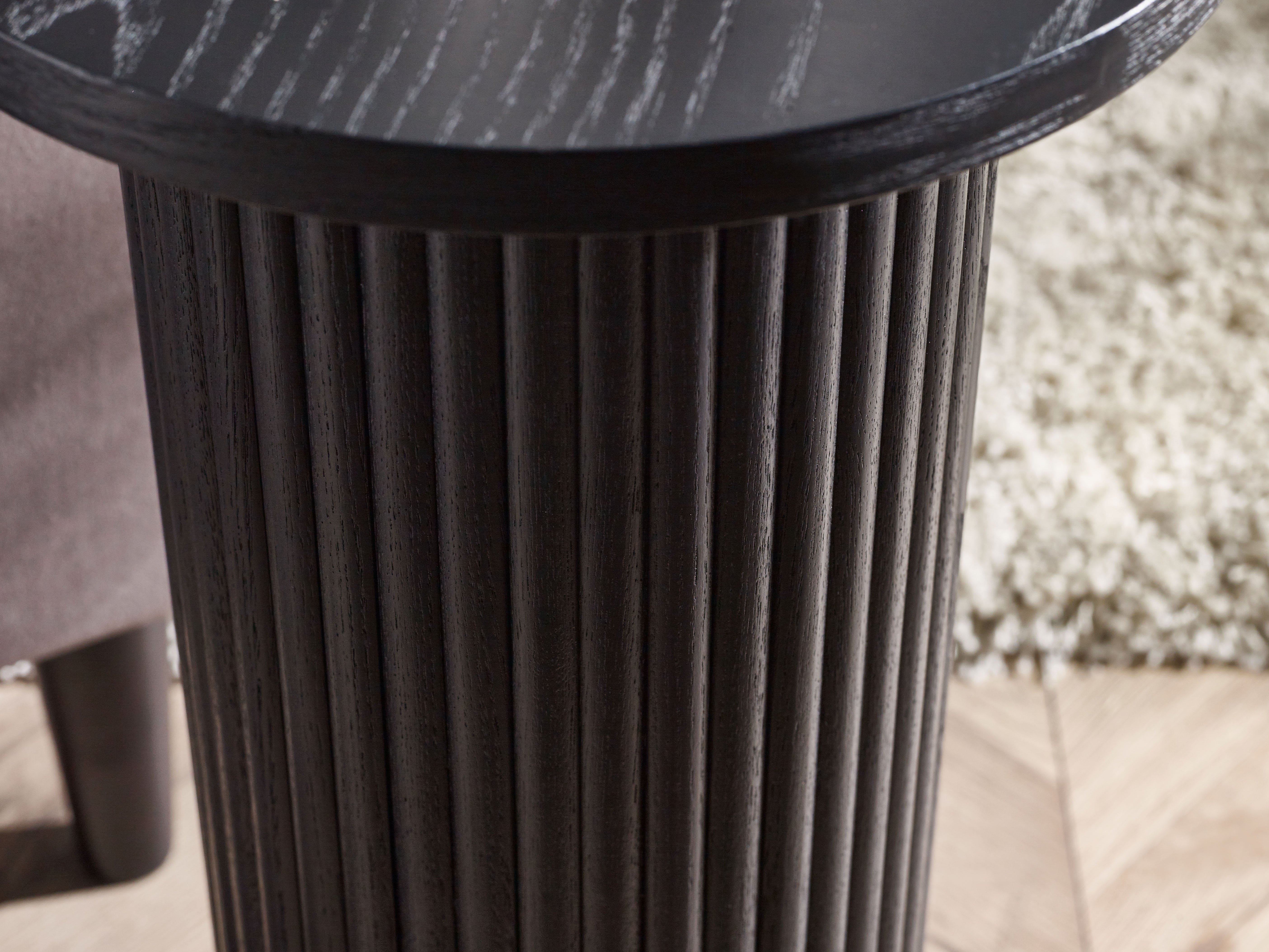 Louis Fluted Drinks Table - Black – Julian Bowen, view 5